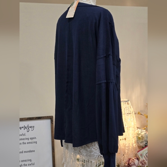 BTFBM Navy Blue Oversized Crew Neck Sweatshirt Sz XL - Picture 3 of 14